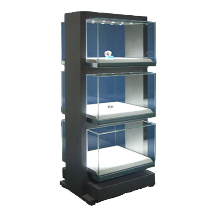 木质玻璃珠宝展示柜 LED灯、锁具与高端定制的艺术融合